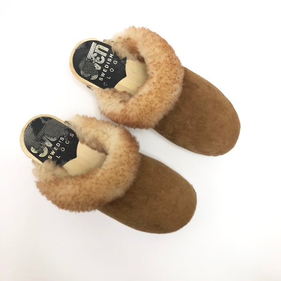 Sven Shoes - Sven Clogs Tan Shearling Fur Slip On Shoes 8